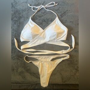 Missguided Cream Triangle Bikini Set